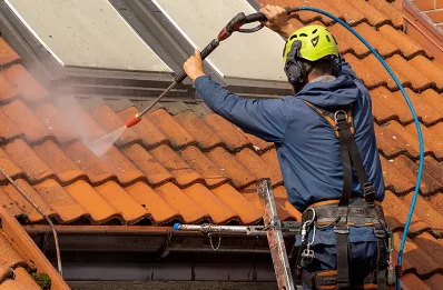 Démoussage et hydrofuge de toiture à Aubazat